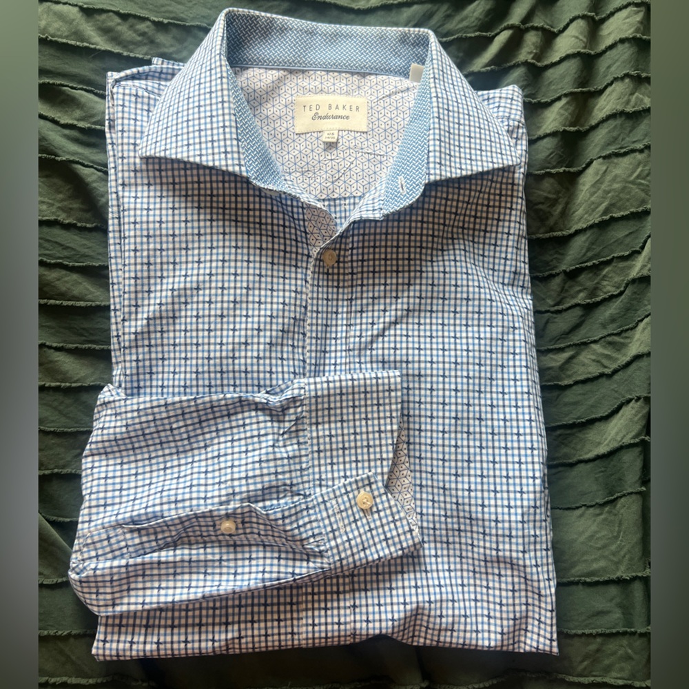 Ted Baker Blue Plaid Men's Shirt